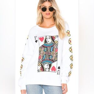 Wildfox Queen Of The Damned Sommers Sweatshirt in Clean White F U